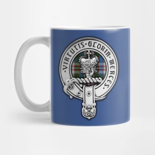 Clan Donnachaidh (Robertson) Crest Badge infilled with Robertson Dress Tartan Mug